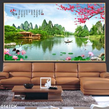 Tranh hoa sen-cá 01