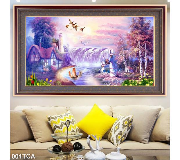Tranh sơn dầu làng quê Châu Âu 01