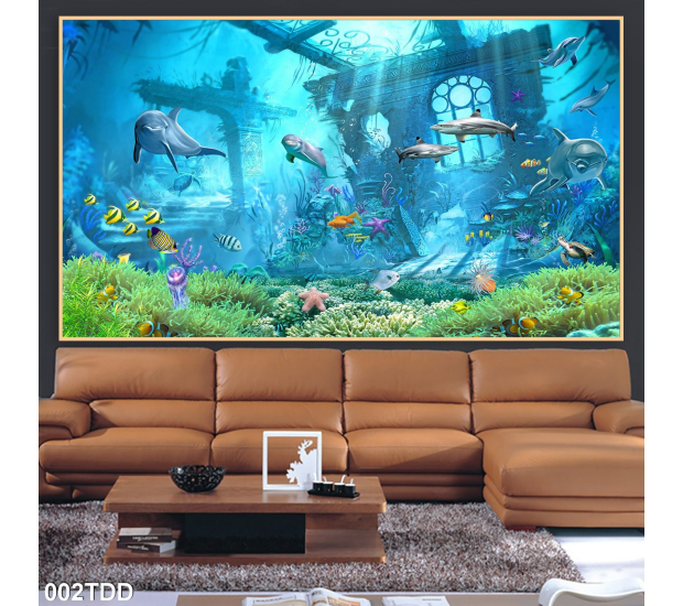 Tranh đại dương,cá heo 3D 01