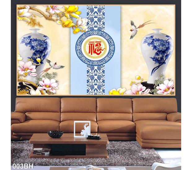 Tranh bình hoa cổ 01