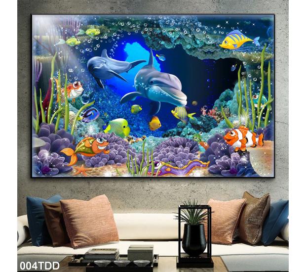 Tranh đại dương,cá heo 3D 01