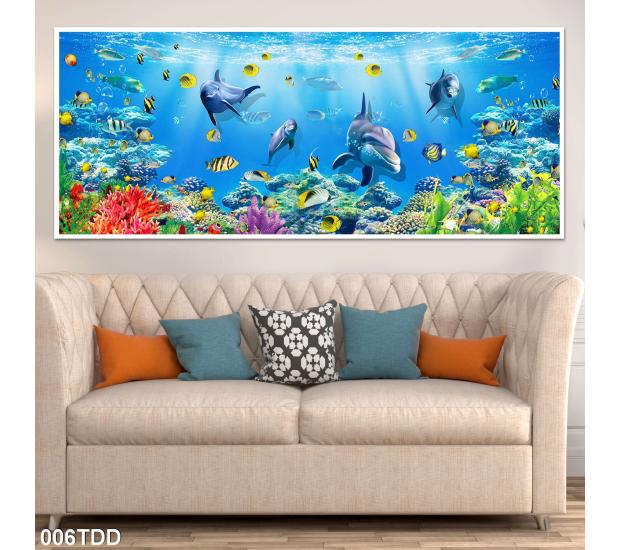 Tranh đại dương,cá heo 3D 01