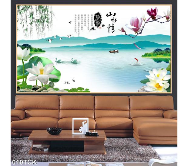 Tranh hoa sen-cá 01