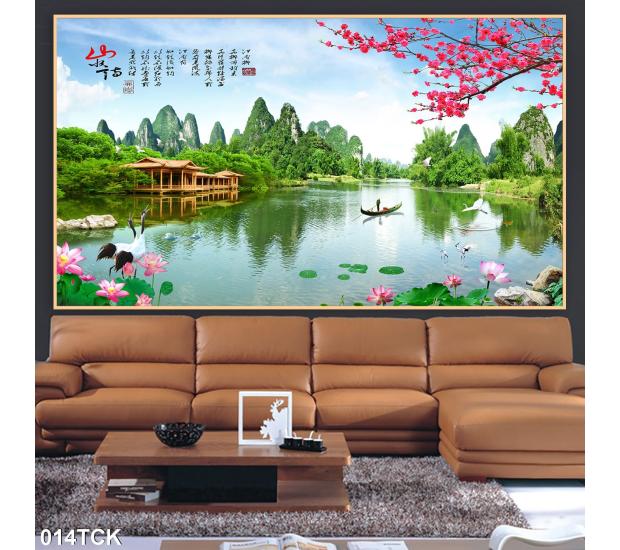 Tranh hoa sen-cá 01