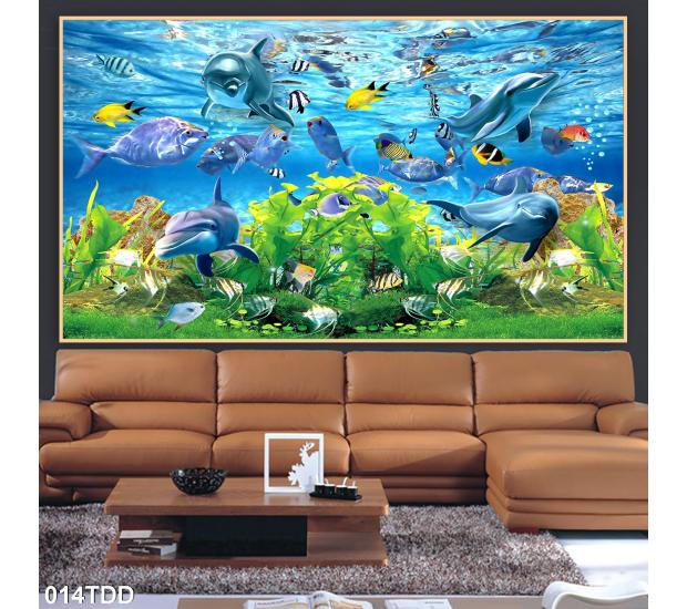 Tranh đại dương,cá heo 3D 01