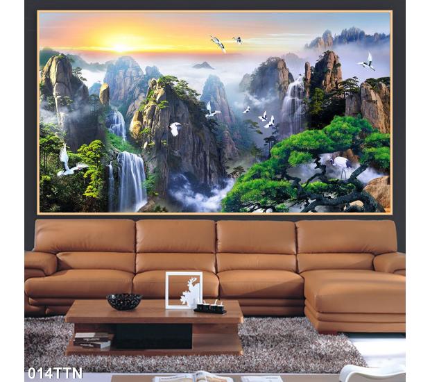Tranh thác nước-phong thủy 01