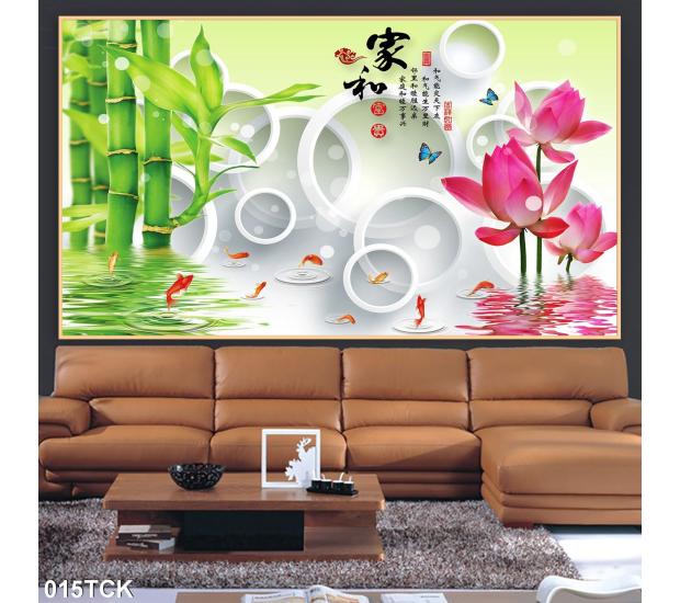 Tranh hoa sen-cá 01