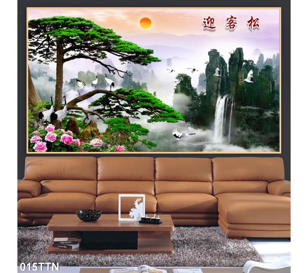 Tranh thác nước-phong thủy 01