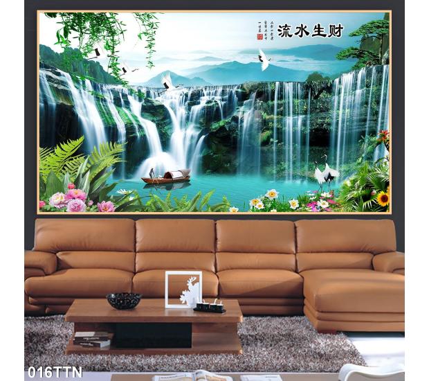Tranh thác nước-phong thủy 01