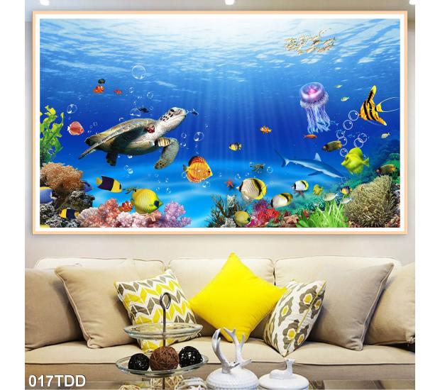 Tranh đại dương,cá heo 3D 01