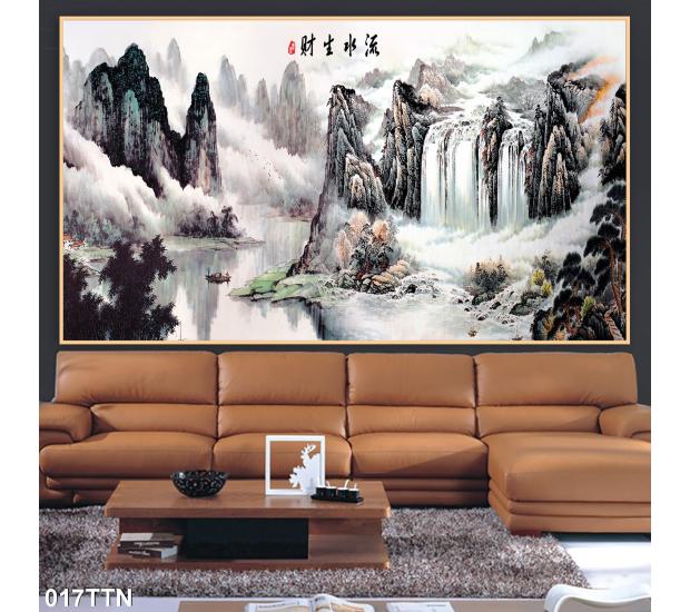 Tranh thác nước-phong thủy 01