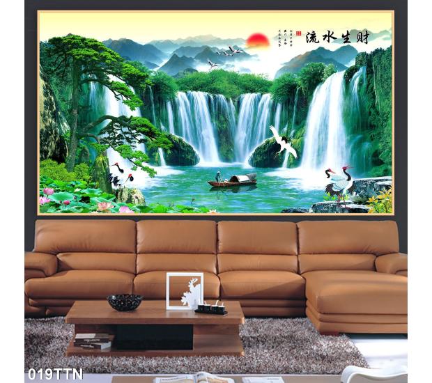 Tranh thác nước-phong thủy 01